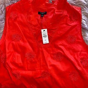 Sleeveless Blouse beautiful color like a mix of red and orange!!